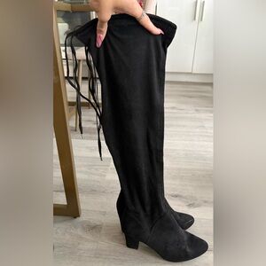 Call It Spring Black Over-the-Knee Boots